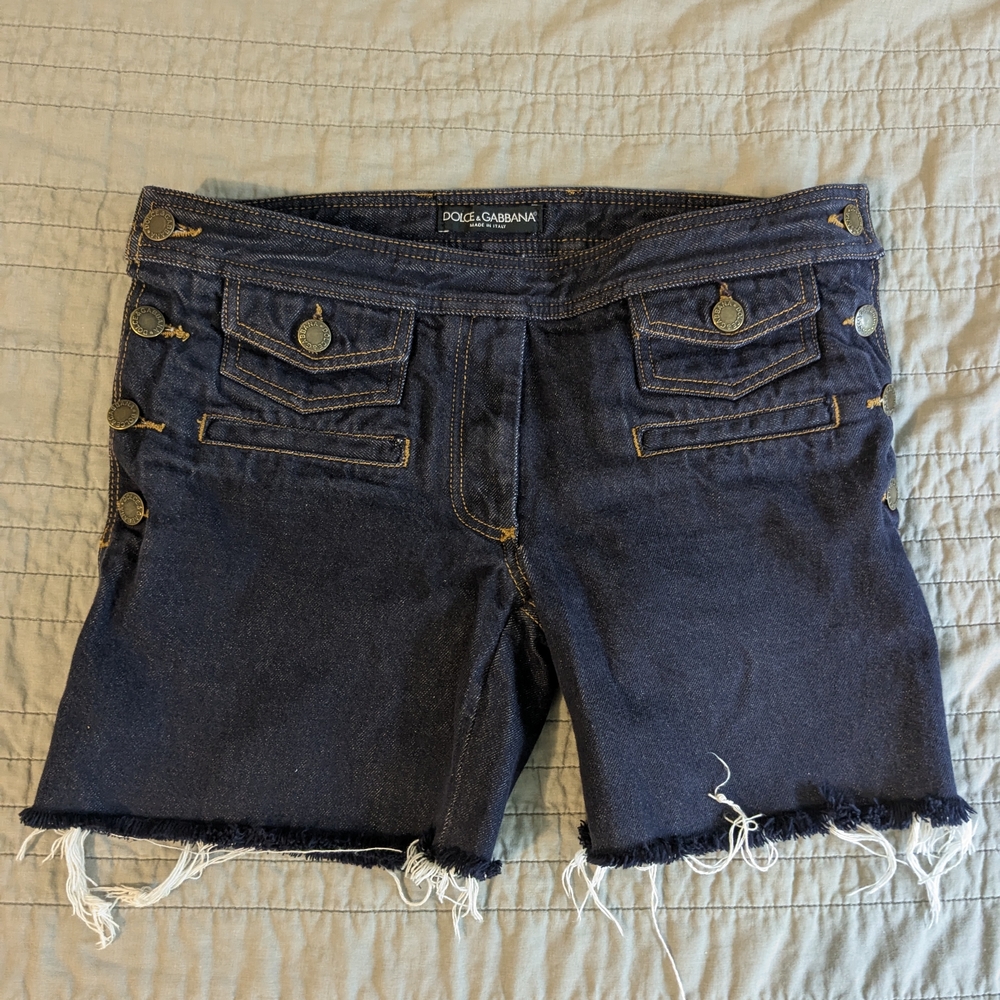 Excellent Condition: Dolce & Gabbana Dark Blue Denim Shorts